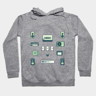 Pixel Art Music Set Green Hoodie